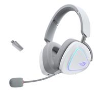 ASUS ROG Delta II Wireless Gaming Headset, 2.4GHz and Bluetooth Connection, Wide and Authentic DualFlow Audio, 50mm Titanium Plated Drivers for PC, Mac, PS, Switch, Android, Moonlight White
