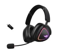 ASUS ROG Delta II Wireless Gaming Headset (BT, ROG SpeedNova 2.4GHz, 3.5mm, 50mm Titanium-Plated Drivers, 10mm Super-Wideband Mic, 110HR Battery, DualFlow Audio, for PC, Switch, PS5, Xbox)- Black