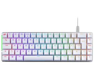 ASUS ROG Falchion Ace 65% RGB Compact Gaming Mechanical Keyboard, Lubed ROG NX Red Switches & Switch Stabilizers, Sound-Dampening Foam, PBT Keycaps, Wired with KVM, Cover Case, White [UK Layout]