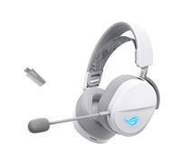 ASUS ROG Pelta Wireless Gaming Headset with Detachable Mic - Tri-Mode (BT, 2.4GHz, USB-C) 50mm Titanium-Plated Drivers, 70Hr Battery, Ergonomic, Lightweight, for PC, PS5, PS4, Switch, Mobile - White