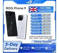 ROG Phone 9 & 9 Pro 5G Gaming Phone Snapdragon 8 Elite 6.78'' 185Hz E-Sports LTPO Display 50MP LYT 700 Camera 65W Fast Charging 12GB512GB White CN