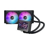 ASUS ROG Ryujin III 240 ARGB all-in-one liquid CPU cooler with 3.5" LCD, Asetek 8th gen pump, pump embedded fan and ROG 120mm magnetic daisy-chainable ARGB radiator fans.