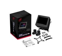 ASUS ROG Ryujin III WB CPU water block with full colour 3.5 inch LCD screen, embedded VRM fan, 178 micro cooling fins and copper alloy cold plate cooling technology by Asetek, and ROG fittings, Black