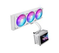 ASUS ROG RYUO IV SLC 360 ARGB All-in-One Liquid CPU Cooler (6.67" Curved AMOLED Display for 3D Video, Pre-Mounted ARGB Fans, Powerful Pump, Thermal Paste) (White)