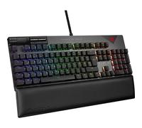 ASUS ROG Strix Flare II 100% RGB Gaming Keyboard, ROG NX Red Mechanical switches, PBT doubleshot keycaps, 8k Hz Polling, Sound-dampening Foam, Media Controls, USB passthrough, Wrist Rest-Black