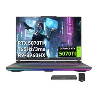 ASUS ROG Strix G16 Gaming Laptop, GeForce RTX 5070 Ti 12GB GDDR7, AMD Ryzen 9 8940HX, 32GB DDR5, 1TB PCIe SSD, Backlit Keyboard, 16" WUXGA 165Hz Display, Windows 11 Pro, Gray, 1TB Docking Station Set