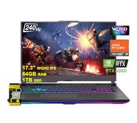 ASUS ROG Strix G17 G713 Gaming Laptop 17.3" WQHD IPS 240Hz AMD 12-Core Ryzen 9 7845HX (Beat i9-12900H) 64GB RAM 1TB SSD GeForce RTX 4060 8GB USB-C RGB Backlit Fast Charging Win11 w/ICP Accessory