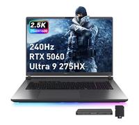 ASUS ROG Strix G18 18" 2.5K 240Hz Gaming Laptop, Intel Ultra 9 275HX, GeForce RTX 5060 8GB GDDR7, 32GB DDR5, 2TB Storage (1TB SSD+1TB Docking Station Set), 4-Zone RGB Backlit Keyboard, Win 11, Gray