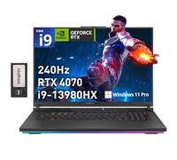ASUS ROG Strix G18 18" Gaming Laptop, 240Hz QHD Display, Intel i9-13980HX, GeForce RTX 4070, 64GB DDR5, 2TB PCIe SSD, Per-Key RGB Backlit Keyboard, Win 11 Pro, Gray, 256GB Docking Station Set