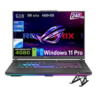ASUS ROG Strix G18 Gaming Laptop, 18" 240Hz WQXGA Display, Intel 24-Core i9-14900HX, RTX 4080, 64GB DDR5, 4TB SSD, Backlit Keyboard, Windows 11 Pro, cefesfy Accessories