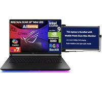 ASUS ROG Strix Scar AI Gaming Laptop 18" 240Hz Mini LED WQXGA Display (Intel Ultra 9-275HX, GeForce RTX 5080 16GB, 32GB DDR5, 2x1TB PCIe SSD (2TB), RGB KB, Win 11 Pro) w/Duex Max DS Monitor