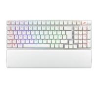ASUS ROG Strix Scope II 96 Wireless Gaming Keyboard, Tri-Mode Connection, Dampening Foam & Switch-Dampening Pads, Hot-Swappable Pre-lubed ROG NX Snow Switches, PBT Keycaps, RGB-Black, UK Layout, White