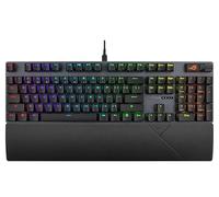 ASUS ROG Strix Scope II Gaming Keyboard, pre-lubed ROG NX Snow Linear Mechanical switches, Sound-dampening Foam, PBT doubleshot keycaps, Streaming hotkeys, Multi-Function Controls, Wrist Rest