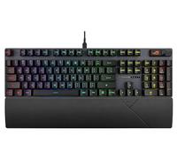 ASUS ROG Strix Scope II Gaming Keyboard, pre-lubed ROG RX Blue clicky Optical switches, Sound-dampening Foam, PBT doubleshot keycaps, Streaming hotkeys, Multi-Function Controls, Wrist Rest