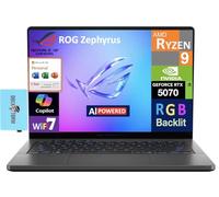 ASUS ROG Zephyrus AI Gaming Laptop 14.0" 120Hz 2.8K Display (AMD Ryzen 9 270, GeForce RTX 5070 8GB, 32GB LPDDR5X, 2TB PCIe SSD, RGB KB, Win 11 Home) w/MS 365 Personal, DKZ USB Port Expander