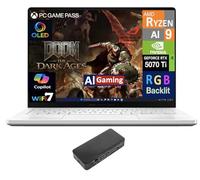 ASUS ROG Zephyrus AI Gaming Laptop 14.0" 120Hz OLED 2.8K Display (AMD Ryzen AI 9 HX 370, GeForce RTX 5070 Ti 12GB, 32GB LPDDR5X, 4TB PCIe SSD, RGB KB, WiFi 7, Webcam, Win 11 Home) w/USB-C Dock