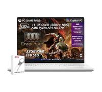 ASUS ROG Zephyrus G14 14" 3K OLED 120Hz Copilot+ PC Gaming Laptop, AMD Ryzen AI 9 HX 370, NVIDIA GeForce RTX 5070Ti, 32GB RAM 1TB SSD Wi-Fi7, Backlit KB, Win11, Platinum White, 2TB USB Drive, W/GaLiMu