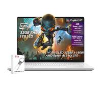 ASUS ROG Zephyrus G14 14" 3K OLED 120Hz OLED Copilot+ Gaming Laptop, AMD Ryzen AI 9 HX 370, 32GB RAM, 1TB SSD, NVIDIA GeForce RTX 5070 Ti 12GB, WiFi7, Win11, Platinum White, w/2TB USB Drive, W/GaLiMu
