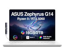 ASUS ROG Zephyrus G14 AI Gaming Laptop 14.0" ROG Nebula OLED 2.8K 500nits Display (AMD Ryzen 9 270, GeForce RTX 5060 8GB, 16GB LPDDR5X, 2TB SSD, RGB KYB, WiFi 7, Win 11 Home) w/DKZ USB Port Expander