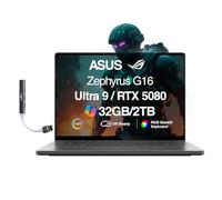 ASUS ROG Zephyrus G16 AI Gaming Laptop 16.0" ROG Nebula OLED FHD+ Display (Intel Ultra 9-285H, GeForce RTX 5080 16GB, 32GB LPDDR5X, 2TB SSD, RGB KB, Wi-Fi 7, BT 5.4, Win11Home) w/DKZ USB Port Expander