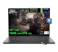 ASUS ROG Zephyrus G16 Gaming Laptop | 16" 2560x1600 OLED 240Hz 500nit | Intel 16-core Ultra 9 185H | 16GB DDR5 2TB SSD | GeForce RTX 4070 | Backlit Thunderbolt Office2021Pro Win11Pro w/DLCA Accessory