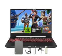 ASUS TUF A15 15.6" FHD 144Hz Gaming Laptop, AMD Ryzen 7-6800H, 64GB DDR5 RAM, 4TB PCIe SSD, GeForce RTX 3050 Ti 4GB GDDR6, Windows 11, RGB Backlit Keyboard, Gray, 128GB Docking Station Set