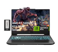 ASUS TUF A15 Gaming Laptop, 15.6" 144Hz FHD Display, AMD Ryzen 7 7435HS, 64GB DDR5, 4TB SSD, NVIDIA GeForce RTX 3050, Backlit Keyboard, Wi-Fi 6, Win 11 Pro, Black, 256GB Docking Station Set