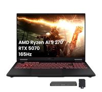 ASUS TUF A16 16" 165Hz WUXGA Gaming Laptop, AMD Ryzen AI 9 270, NVIDIA GeForce RTX 5070, 64GB DDR5, 4TB PCIe SSD, RGB Backlit Keyboard, Copilot, Wi-Fi 6E, Win 11, Gray, 1TB Docking Station Set