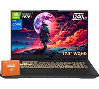 ASUS TUF F17 Gaming Laptop, 17.3" WQHD 240 Hz, Intel 10-Core i7-13620H, NVIDIA GeForce RTX 4070, 64 GB DDR5 RAM, 4 TB SSD, Wi-Fi 6, Backlit Keyboard, Thunderbolt 4, Lifetime MS Office, Windows 11 Pro