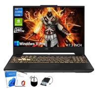 ASUS TUF F17 Gaming Laptop - 2K WQHD 17.3" 240Hz Display, Intel i7-13620H(up to 4.9 GHz), NVIDIA RTX 4070, RGB Backlit KB, Wi-Fi 6, 32GB DDR5, 1TB SSD, Windows 11 Pro & Office Pro & External DVD Drive