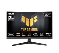 ASUS TUF Gaming 27” 1080P Curved Monitor (VG27VQM1B) - Full HD, 1500R, 280Hz, 1ms, Extreme Low Motion Blur, FreeSync Premium, Shadow Boost, Eye Care, 90% DCI-P3, DisplayWidget Center, 3 yr Warranty