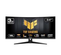 ASUS TUF Gaming 34 Inch Ultra-Wide Curved Monitor (VG34VQ3B) - 21:9 QHD (3440 x 1440), 180Hz, 1ms, Extreme Low Motion Blur Sync, FreeSync Premium, Speaker, 90% DCI-P3, DisplayWidget Center, 3 Years