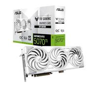 ASUS TUF Gaming GeForce RTX 5070 Ti 16GB GDDR7 BTF White OC Edition Gaming Graphics Card (PCIe 5.0, HDMI/DP 2.1, Slot 3.125, Military Grade Components, with Removable GC-HPWR Adapter)
