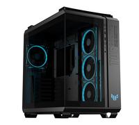 ASUS TUF GAMING GT502 Horizon TG ARGB BLACK,Double Chassis with Panoramic Design and Glass Panel, 4 Pre-Installed ARGB Fans, High-Speed USB-C Port, Mountable without Tools, Black