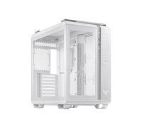 ASUS TUF Gaming GT502 White ATX Mid-Tower Computer Case,Front Panel RGB Button,USB 3.2 Type-C,2x USB 3.0 Ports,Tool-free Side Panel,ARGB Hub, 360mm and 280mm Radiator compatible, Fabric Handle on top.