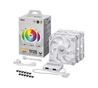 ASUS TUF Gaming TF120 ARGB White Edition (3-Pack) 3-Pin Customizable LEDs Blade, Advanced Fluid Dynamic Bearing, 120mm PWM, Anti-Vibration Pads, Double-Layer LED Array