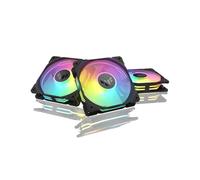 ASUS TUF Gaming TR120 ARGB Fan - Black - Triple Pack Higher Cooling Performance Extra-Thick 28mm Fan Frame, Exclusive Double-Layered LED Matrix Design with 16 Addressable RGB LEDs, Aura Sync
