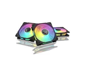 ASUS TUF Gaming TR120 ARGB Fan - Black - Triple Pack Higher Cooling Performance Extra-Thick 28mm Fan Frame, Exclusive Double-Layered LED Matrix Design with 16 Addressable RGB LEDs, Aura Sync