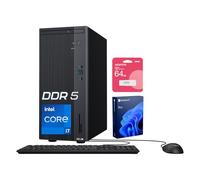 ASUS V500 Home & Business Tower Desktop, 10-core Intel Core i7-13620H Processor, 16GB DDR5 RAM, 1TB SSD, DisplayPort, Wi-Fi 6, Wired KB & Mouse, Win11 Pro, Bundle with ADATA 64GB USB Flash Drive