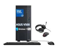 ASUS V500 Tower Desktop Computer, Intel 10-Core i7-13620H Processor, 16 GB DDR5 5600 MT/s, 1 TB SSD, DisplayPort, Wi-Fi 6, Wired KB & Mouse, Business PC, Windows 11 Pro, W/Headset and Mouse Set