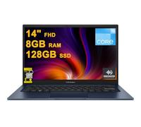 ASUS VivoBook 14 Business Laptop 14" FHD Anti-Glare Intel 6-core i3-1215U 8GB DDR4 128GB SSD Type-C Privacy Camera SonicMaster Fast Charging Win11 ICP Hub