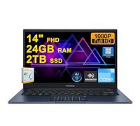 ASUS VivoBook 14 Business Laptop | 14" FHD Anti-Glare | Intel 6-core i3-1315U | 24GB RAM 2TB SSD | Type-C Privacy Camera SonicMaster AI Noise Canceling Fast Charge Win11Pro w/DLCA Accesssory