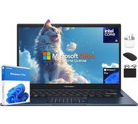 ASUS Vivobook 14" FHD Laptop 2025 Business Student, Lifetime Office 2024, 6-Core 13th Intel i3 (Up to 4.5GHz), 24GB RAM & 1TB Storage (512GB SSD + 500GB Ext), HubxcelAccessory, Win 11 Pro Copilot AI