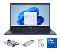 ASUS Vivobook 14" FHD Laptop for Student Business Home School, Intel Core 5 120U, 24GB RAM 2TB SSD, Numeric Keypad, w/Mytrix 6-in-1 Hub, MS Office 21 Lifetime, 128GB External SSD, Windows 11