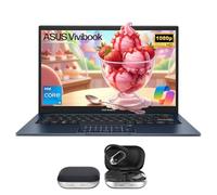 ASUS Vivobook 14" FHD Laptop, Intel Core i5-1334U, 12GB RAM 256GB SSD, NumberPad, Long Battery Life, Private Webcam, Student Business Laptop Bundle, Windows 11, Quiet Blue