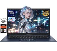 ASUS Vivobook 14 inch Business Laptop, 24GB RAM 1TB SSD Intel 6-Core i3-1315U(Beats i5-1135G7), School Laptop for College Student with Copilot AI NumberPad Private Webcam Win 11 W/Accessories