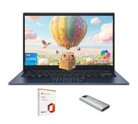 ASUS Vivobook 14 Laptop,14" FHD Bussiness Laptop PC,Intel Core i5-1334U, 12GB RAM, 256GB SSD + 128GB Portable SSD, Copilot AI, Fast Charging, NumberPad, Windows 11,with Lifetime Office