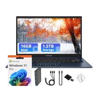 ASUS VivoBook 14 Laptop, 14" FHD Display, Powered by Intel i3-1315U Processor, 16GB RAM, 1.5TB Storage(512GB SSD & 1TB Docking Station), Intel UHD Graphics, 720p HD Webcam, Windows 11 Pro- Quiet Blue