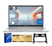 ASUS Vivobook 15.6" Business Laptop, FHD Touchscreen, Intel 10-Core i7-1355U, 16GB RAM, 1TB SSD, Fingerprint, Backlit KB, HDMI, Win11Pro, Bundle with PCO Notebook Folding Radiator, Laptop Cooler