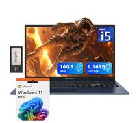 ASUS Vivobook 15.6 FHD Laptop, Intel i5-1235U, 16GB DDR4 RAM, 1.16TB Storage (1TB SSD+160GB Docking Station Set), Intel Iris Xe Graphics, Number Pad, WiFi 5, Win 11 Pro, Quiet Blue